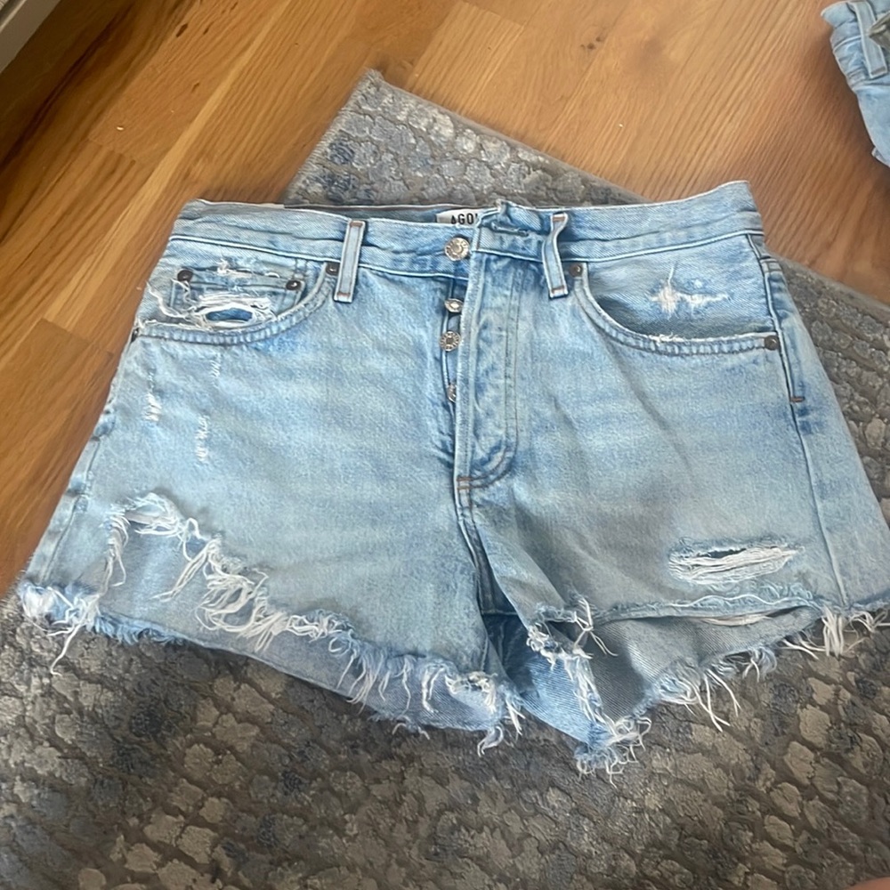 AGOLDE size 27 ripped denim shorts